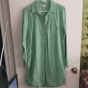 Gap Green Gingham Shirtdress With Pockets